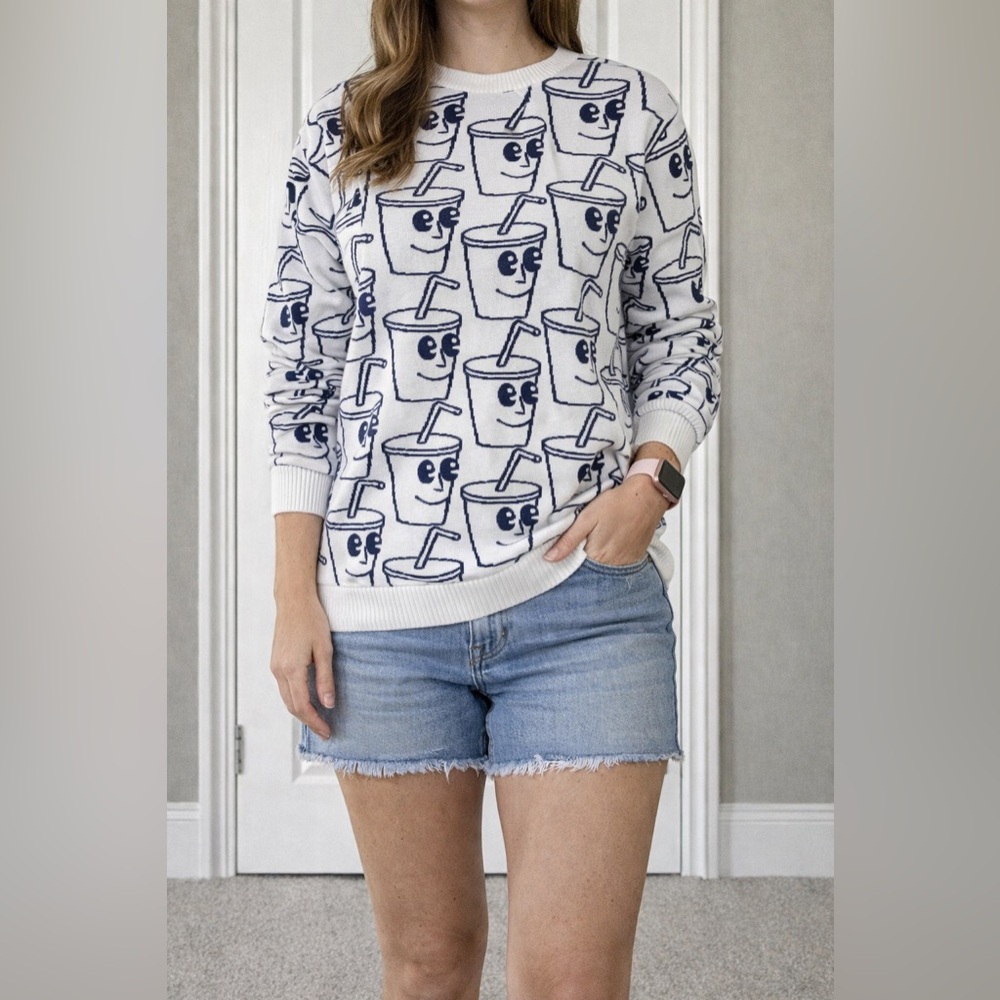 Primark cartoon soft drink/soda cups sweater M